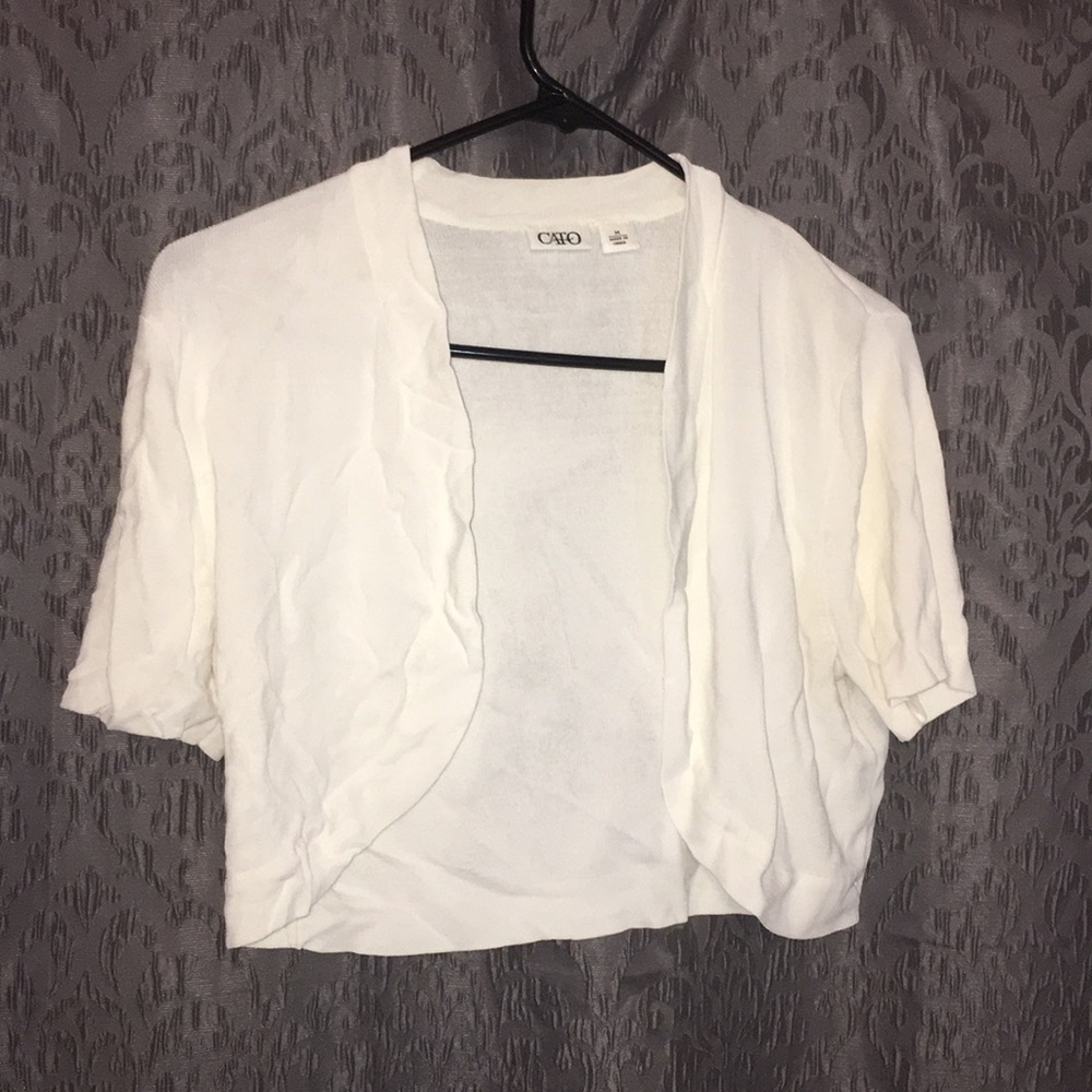 White cardigan